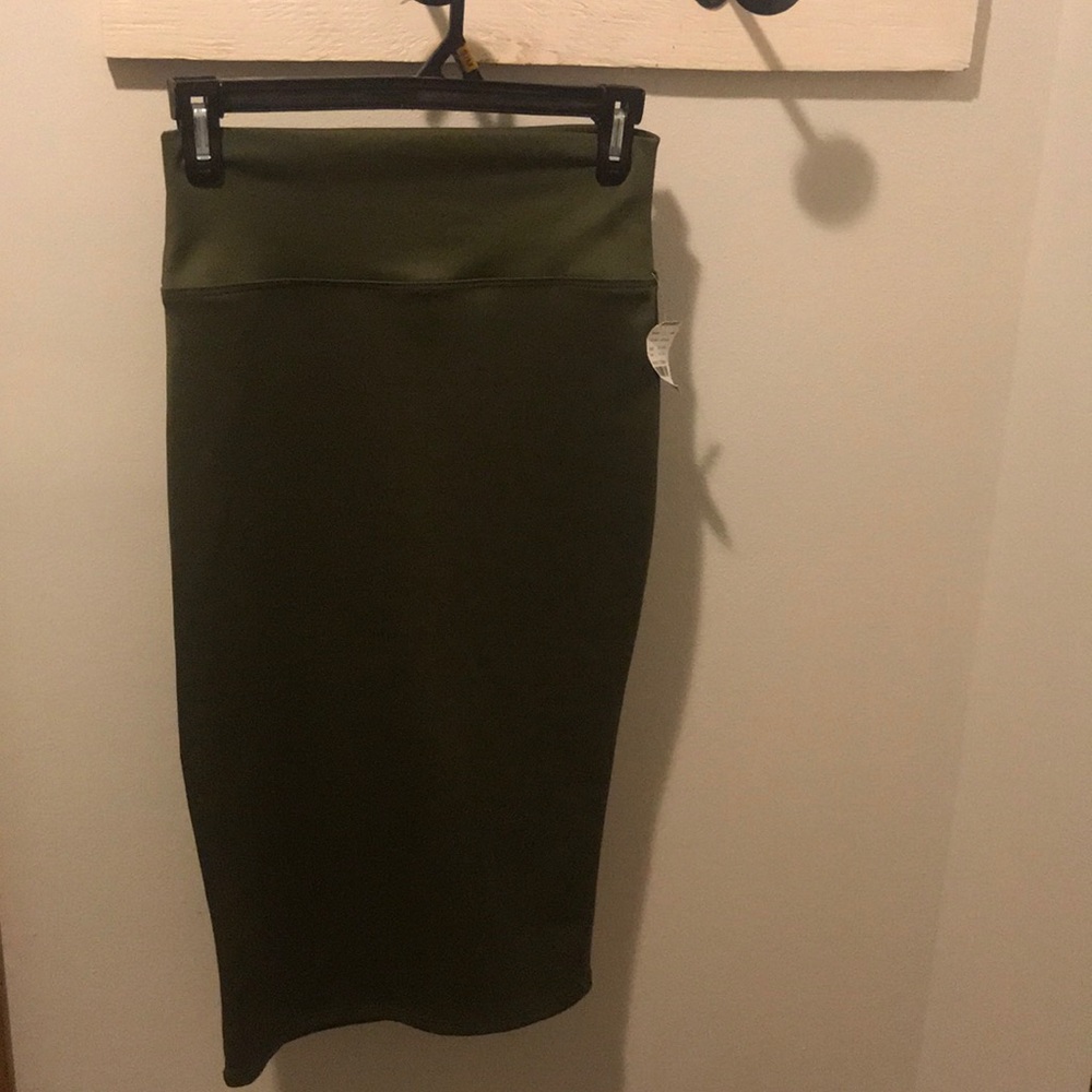 Army green pencil skirt
